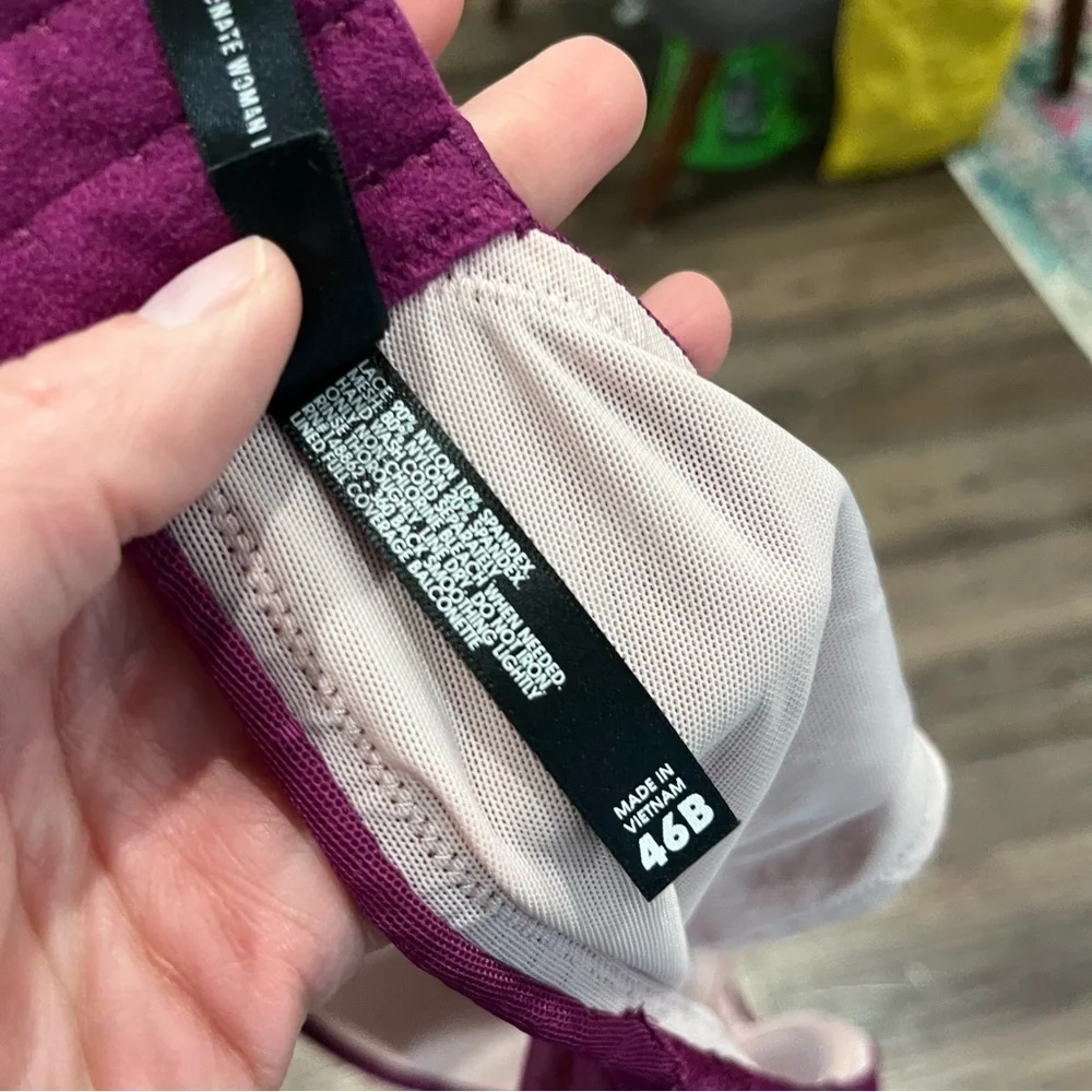 Torrid Bra Women's 46B Full Coverage Balconette Lightly Lined Purple Lace
